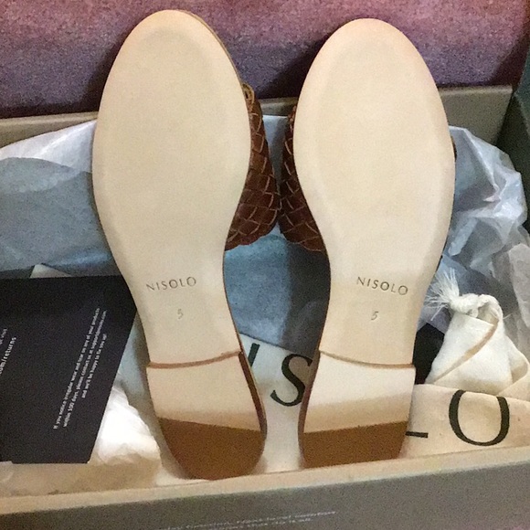 Nisolo isla woven slide sandal brandy size 5 - Picture 3 of 4